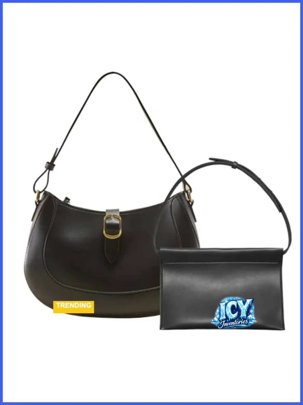 Vegan Leather Crescent Hobo Bag Shoulder Purse Satchel